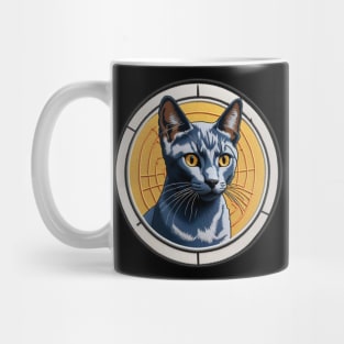 Russian Blue Embroidered Patch Mug